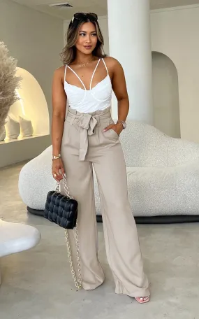 Nookie Wide Leg Pants - Beige