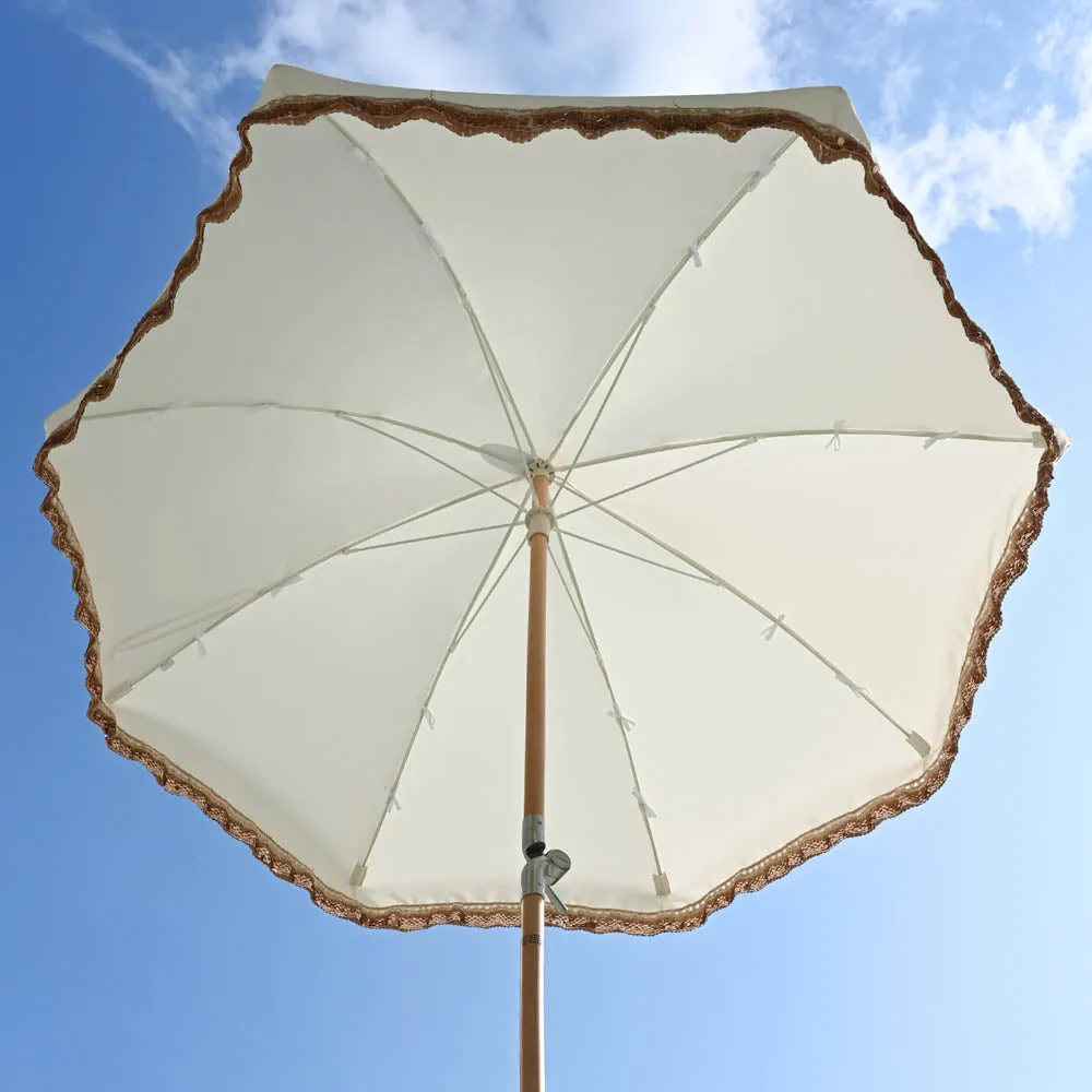 Patio Umbrella Tilt Wooden 6ft 8-Rib with Sequin Jazz