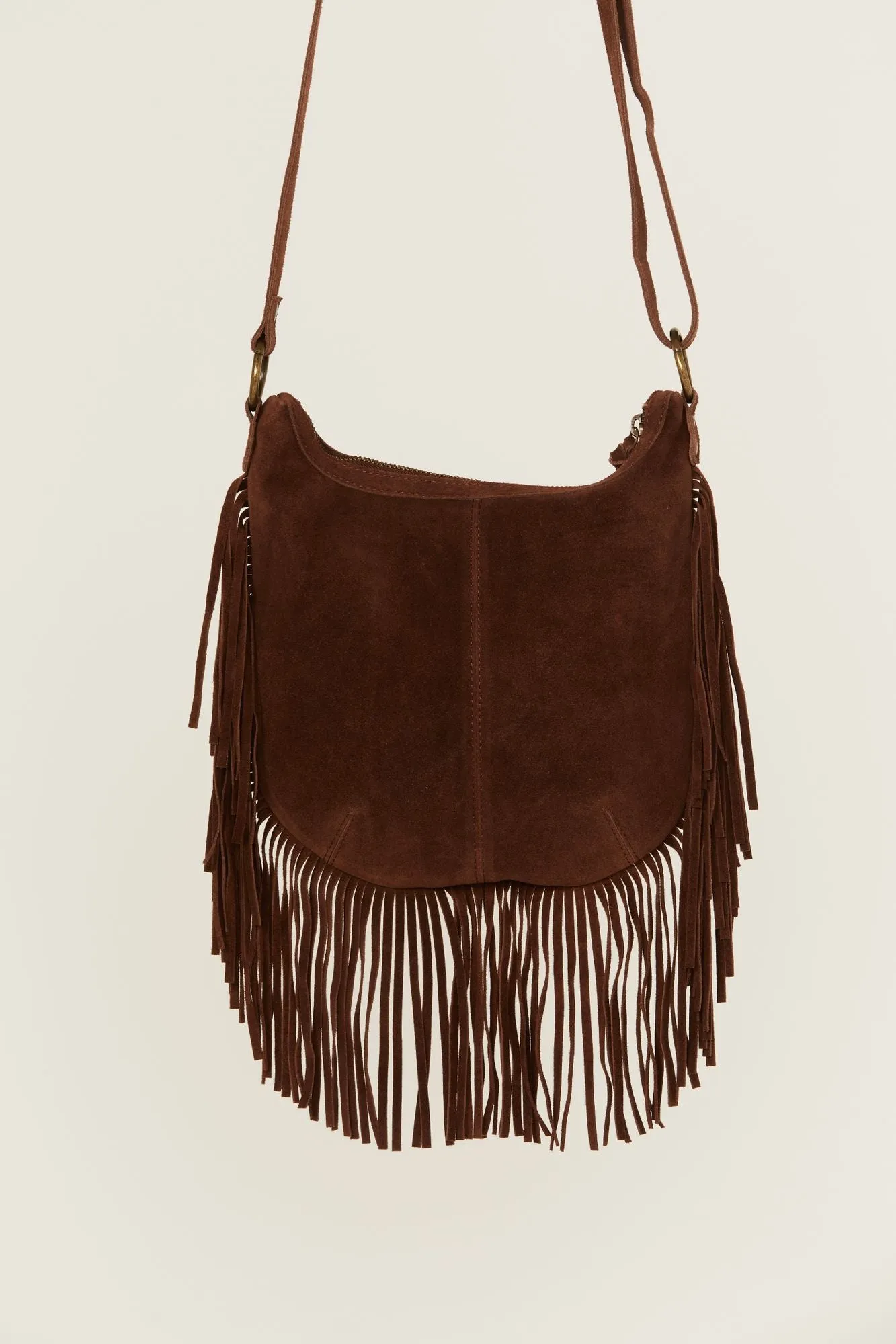 Perlita Suede Fringe Crossbody Bag