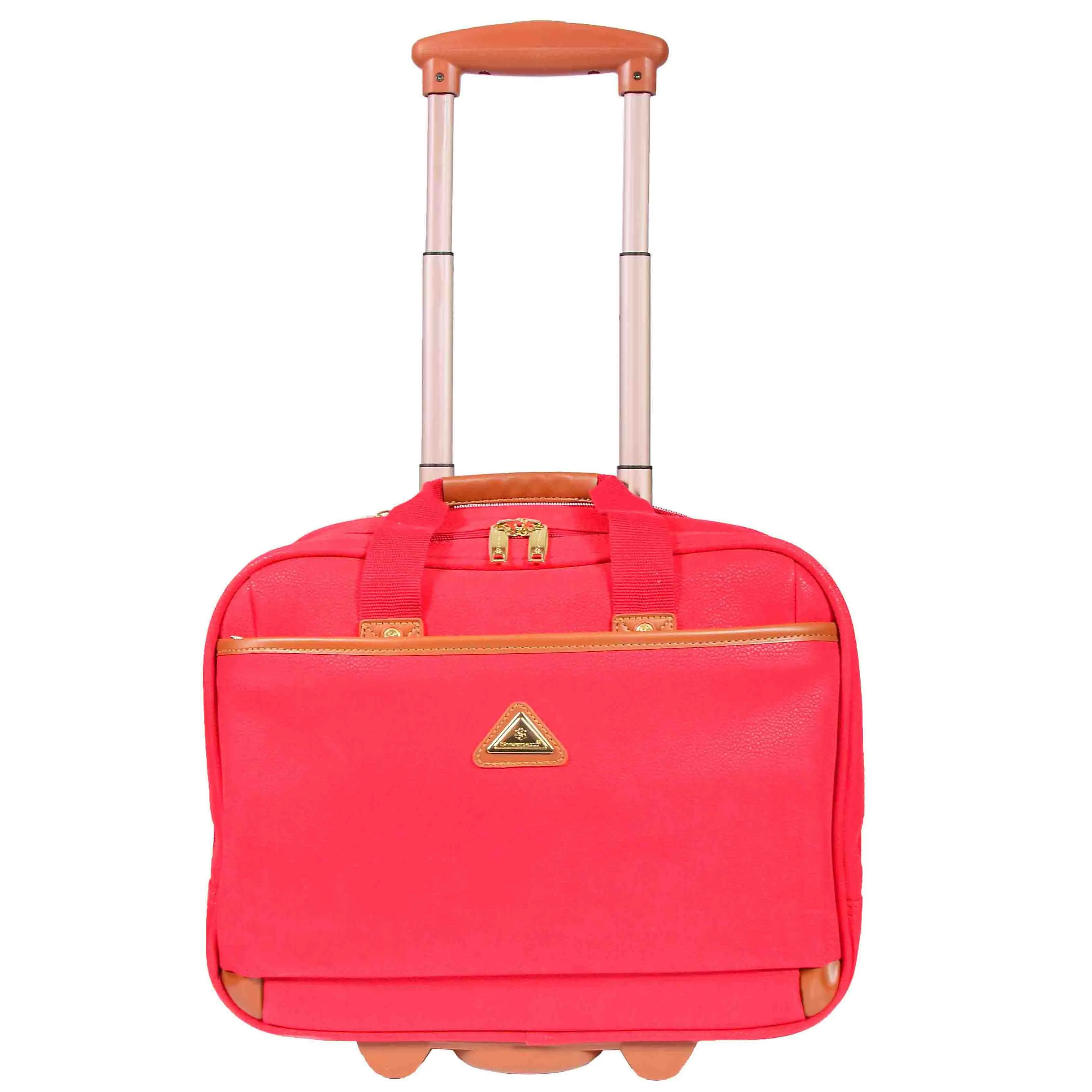 Pilot Case with Wheels Faux Suede Briefcase Style CADIZ Red