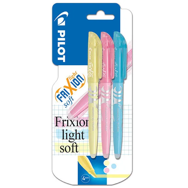 Pilot FriXion Light Soft Pastel Erasable Highlighter Set of 3