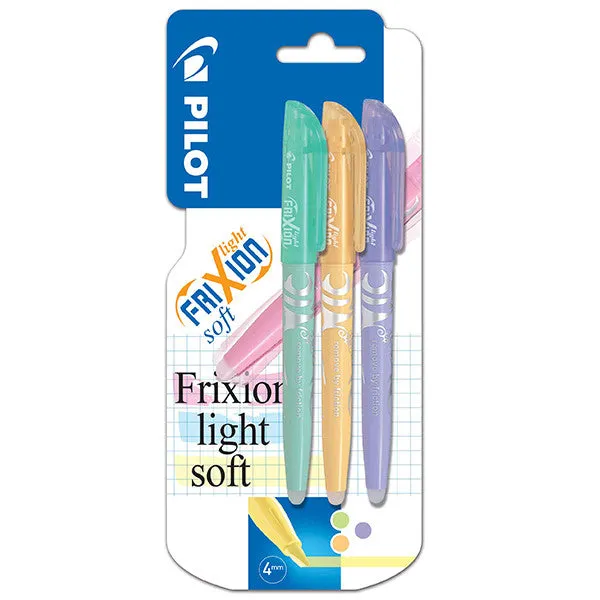 Pilot FriXion Light Soft Pastel Erasable Highlighter Set of 3