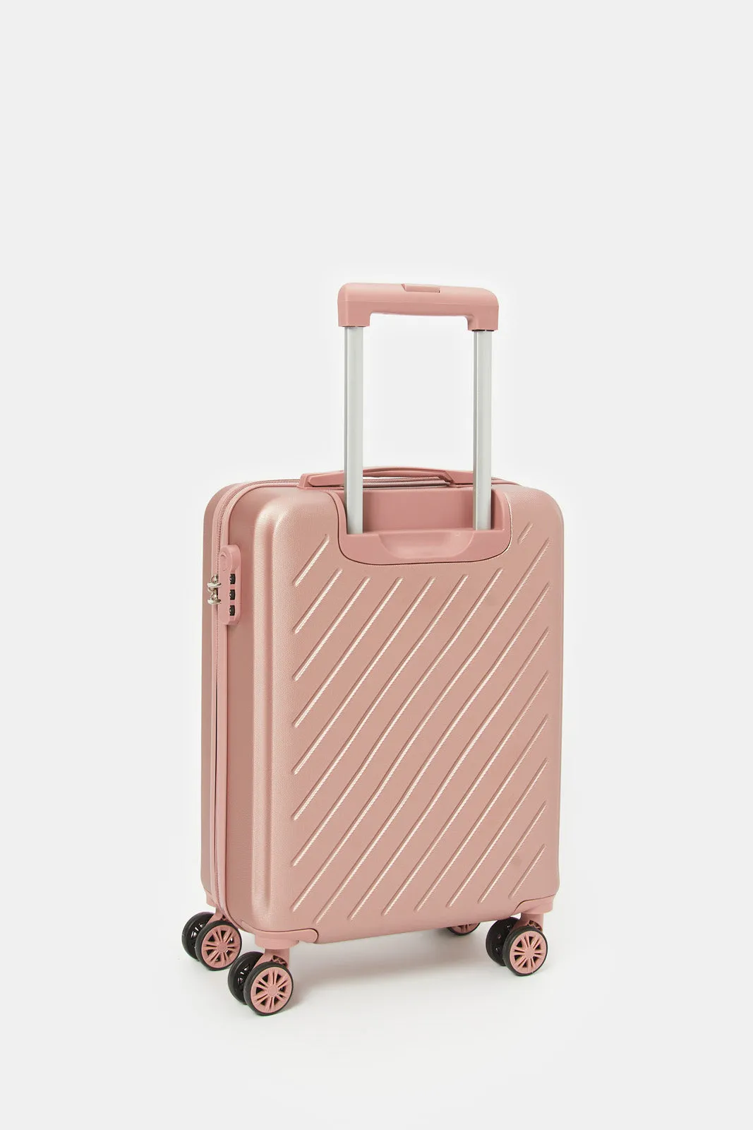 Pink Textured Trolley Luggage (20Inch)