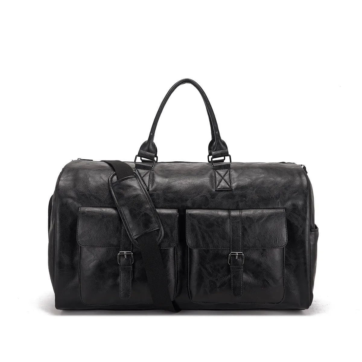 Premium Leather Garment Suit Weekend Carry On Travel Duffle Men and Women