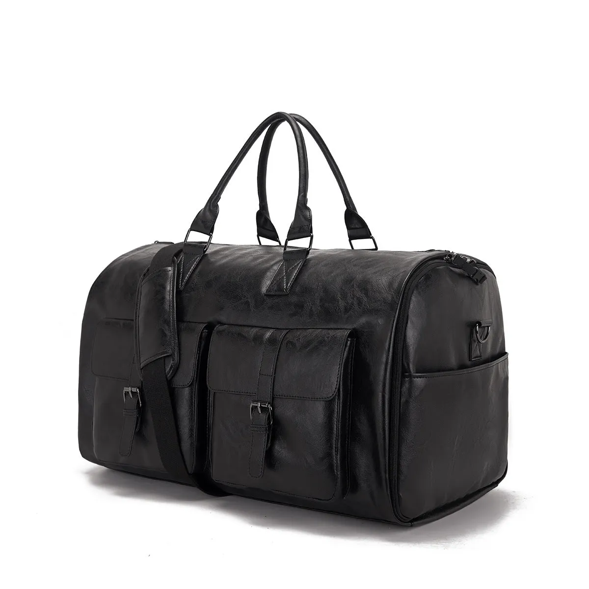 Premium Leather Garment Suit Weekend Carry On Travel Duffle Men and Women