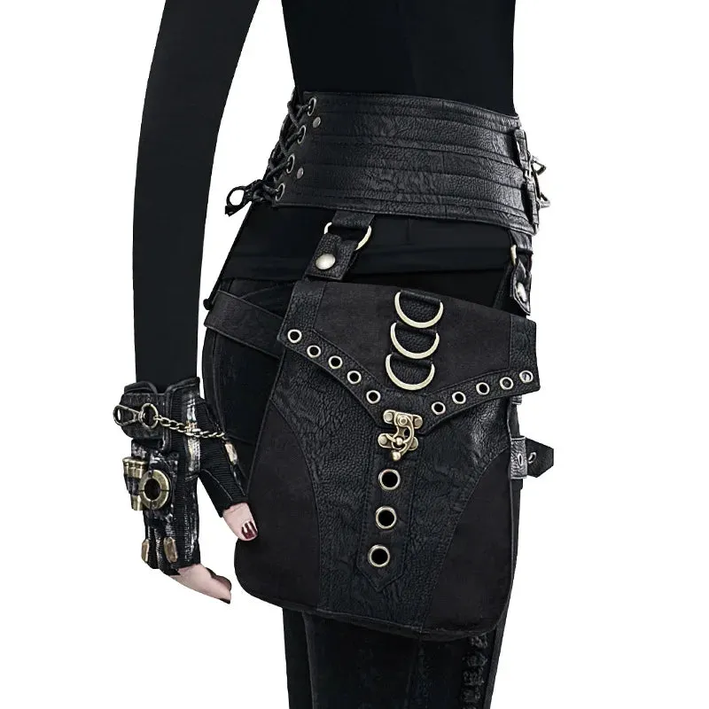 Punk Rivet Skull Retro Rock Waist Bag Gothic Shoulder Bag