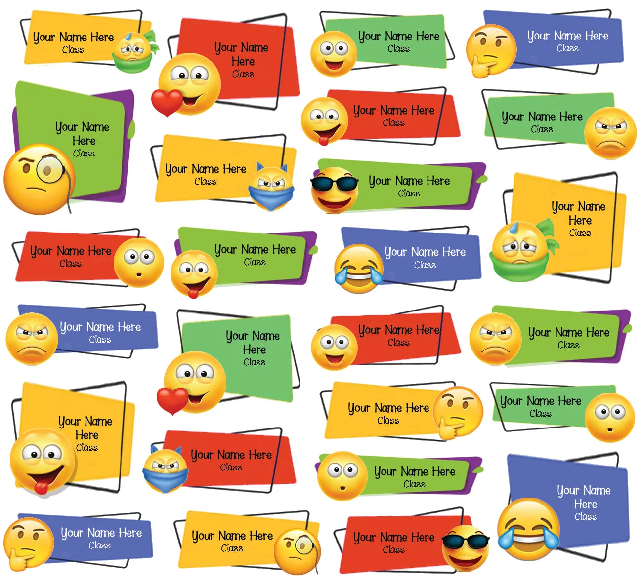 ""Emoji's" School labels packs