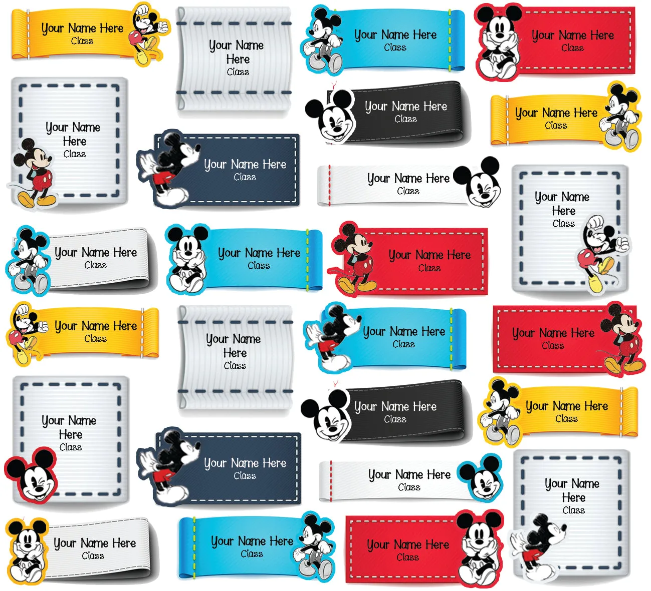 ""Mickey Retro" School labels packs