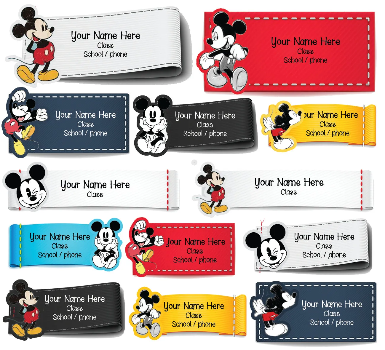 ""Mickey Retro" School labels packs