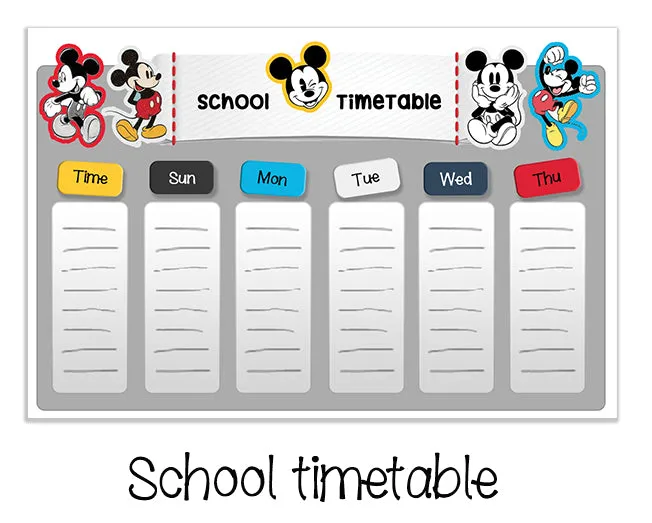 ""Mickey Retro" School labels packs