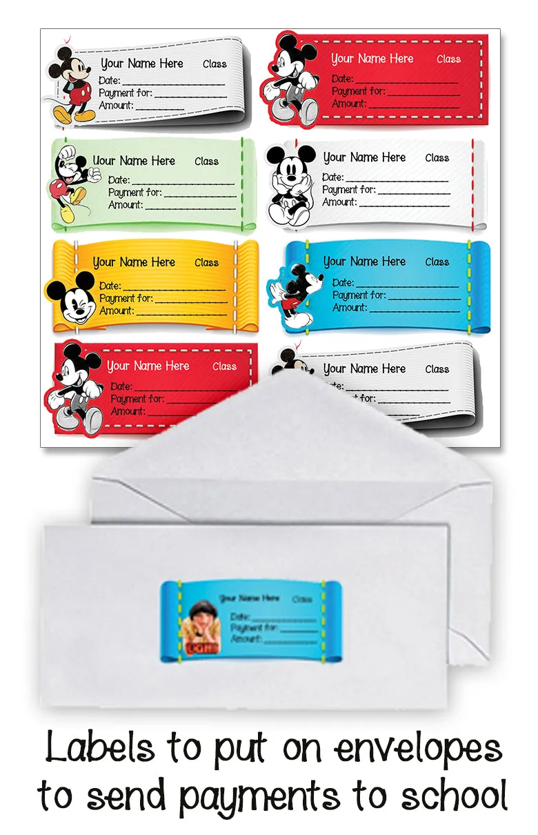 ""Mickey Retro" School labels packs