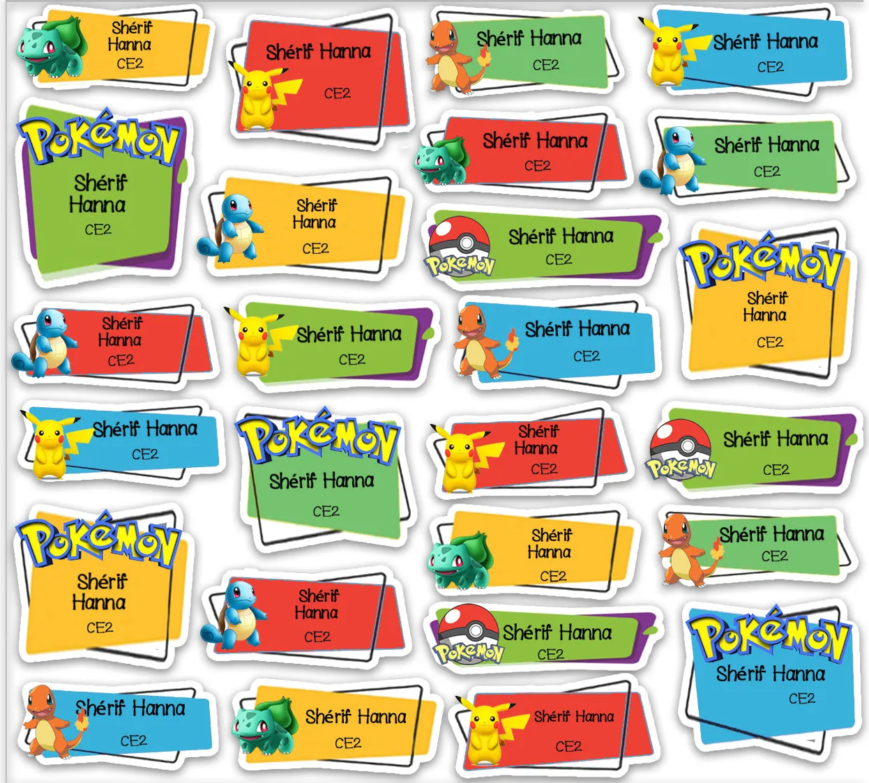 ""Pokemon" School labels packs