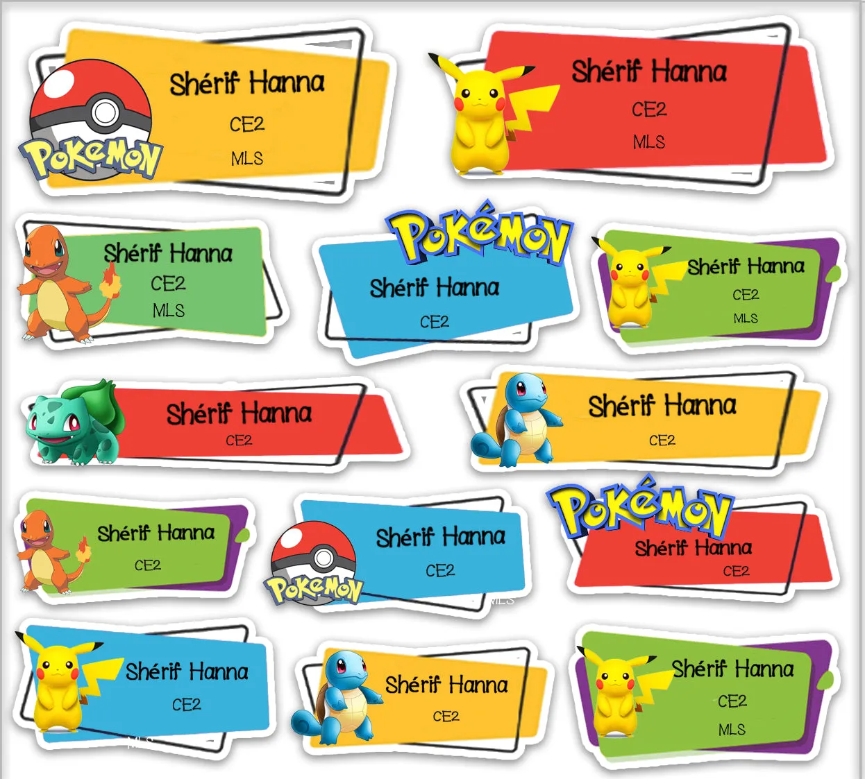 ""Pokemon" School labels packs