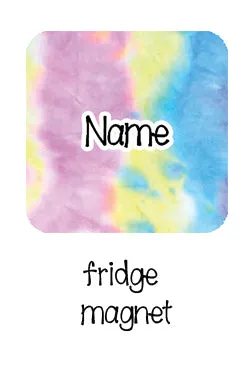 ""Tie dye" School labels packs