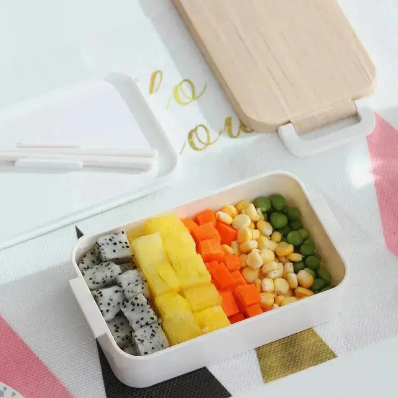 Rectangular wooden lunch box student lunch box