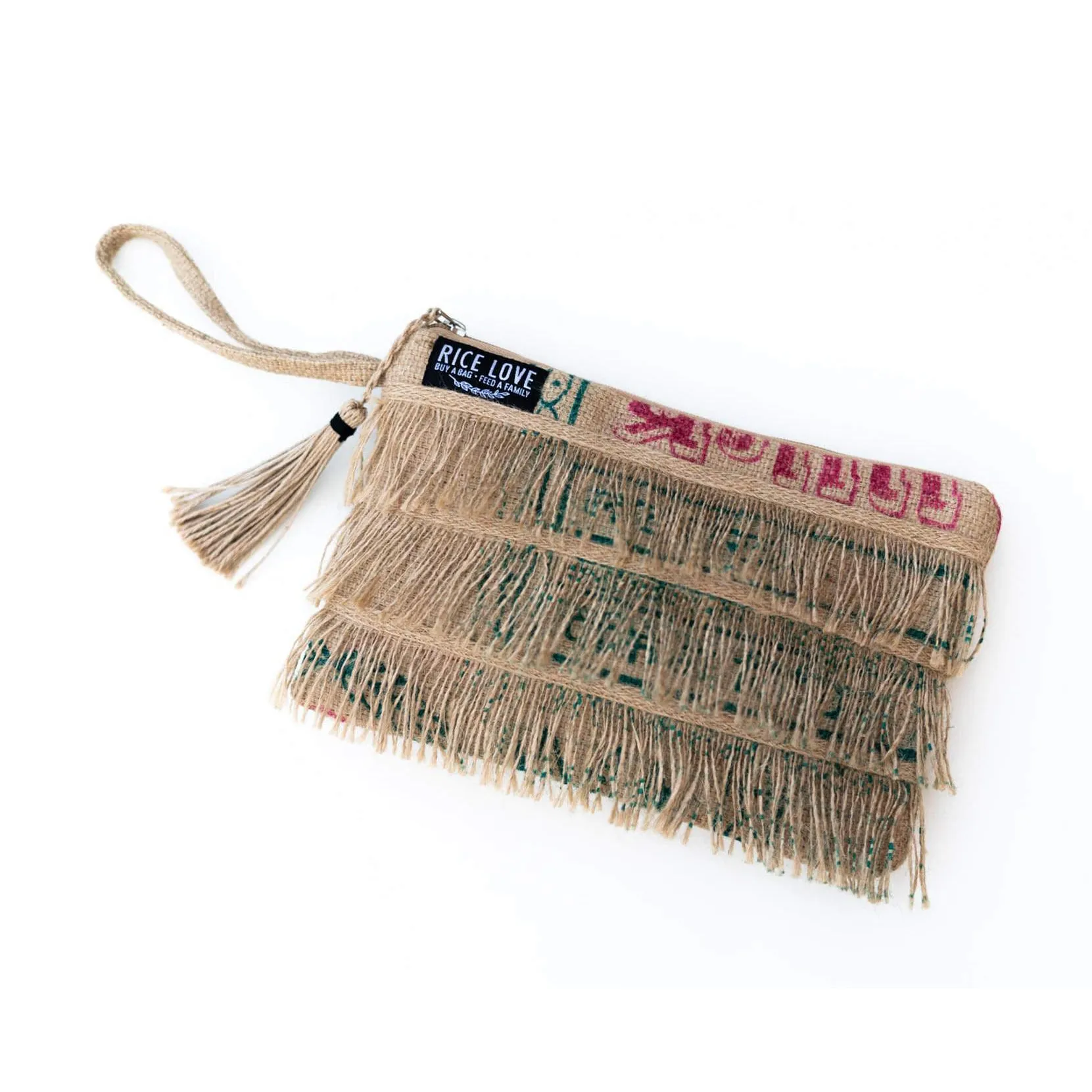 Recycled Fringe Clutch