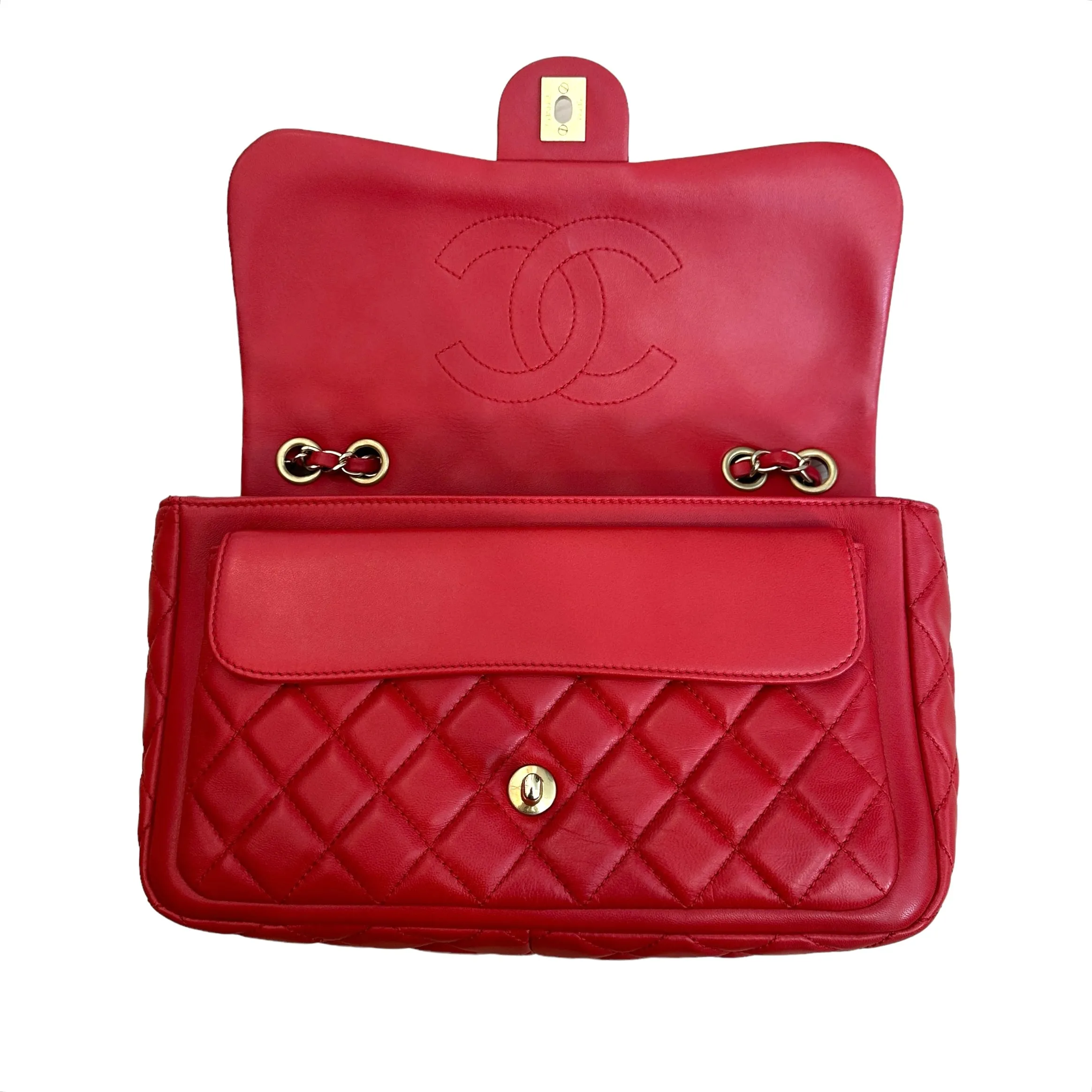 Red & Gold Flap Bag