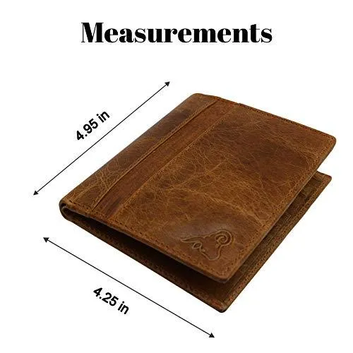 RFID Blocking Mens Leather Slim Bi-Fold Big Hipster European Wallet USA Series Gift Box RFID2502HU