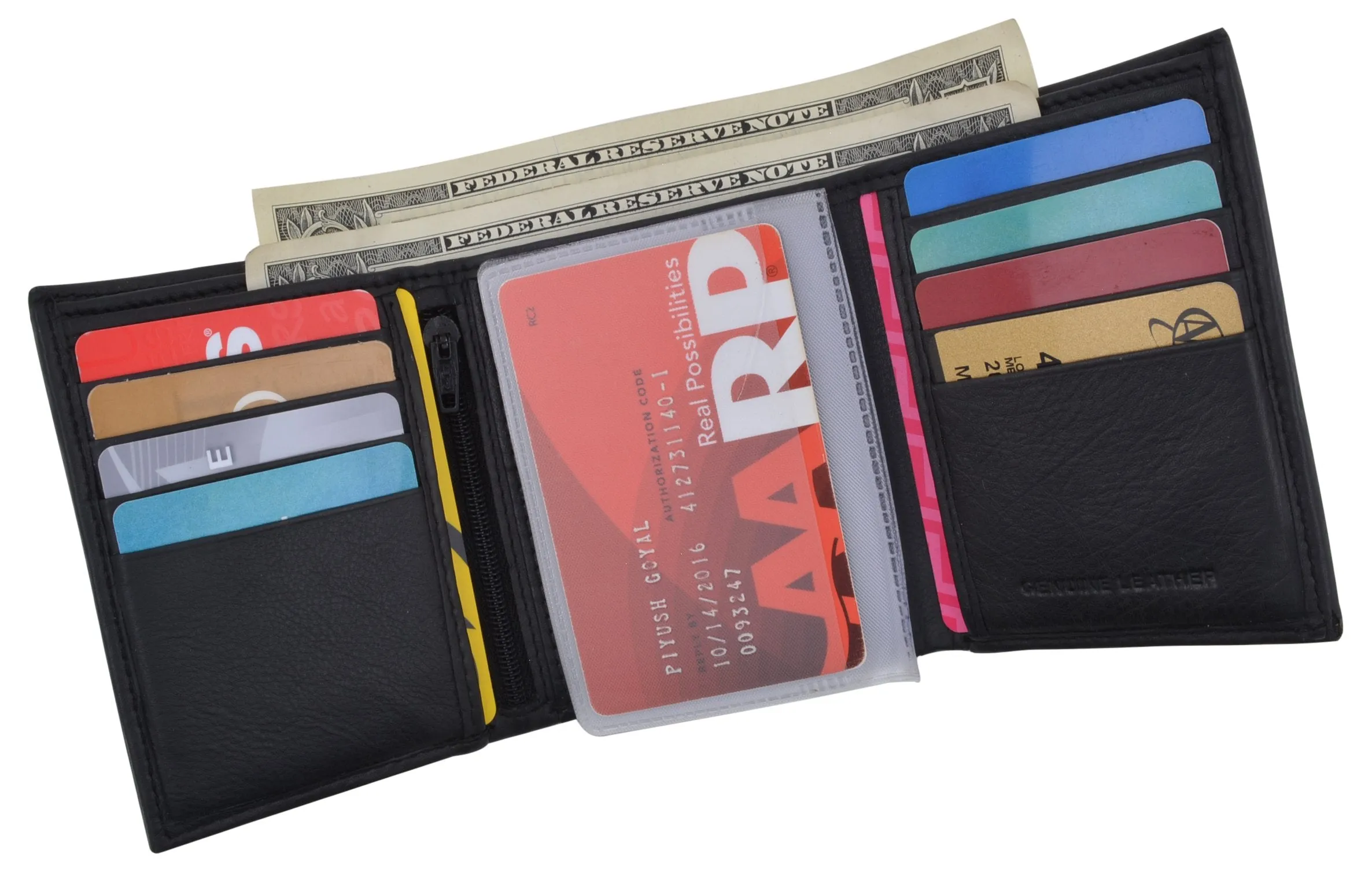 RFID Blocking Mens Trifold Wallet W/Removable Credit Card ID Holder RFIDCN1955