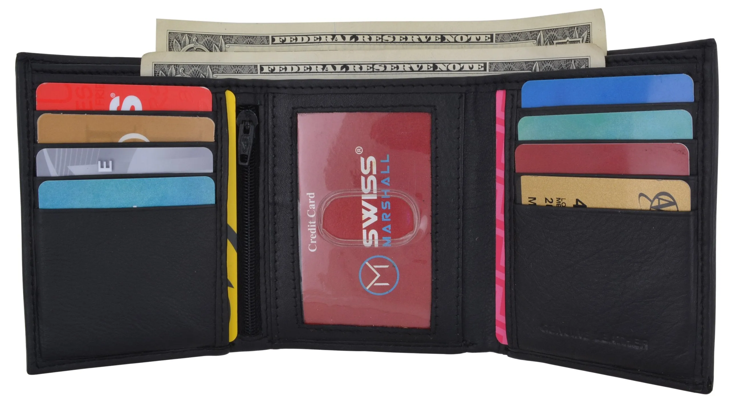 RFID Blocking Mens Trifold Wallet W/Removable Credit Card ID Holder RFIDCN1955