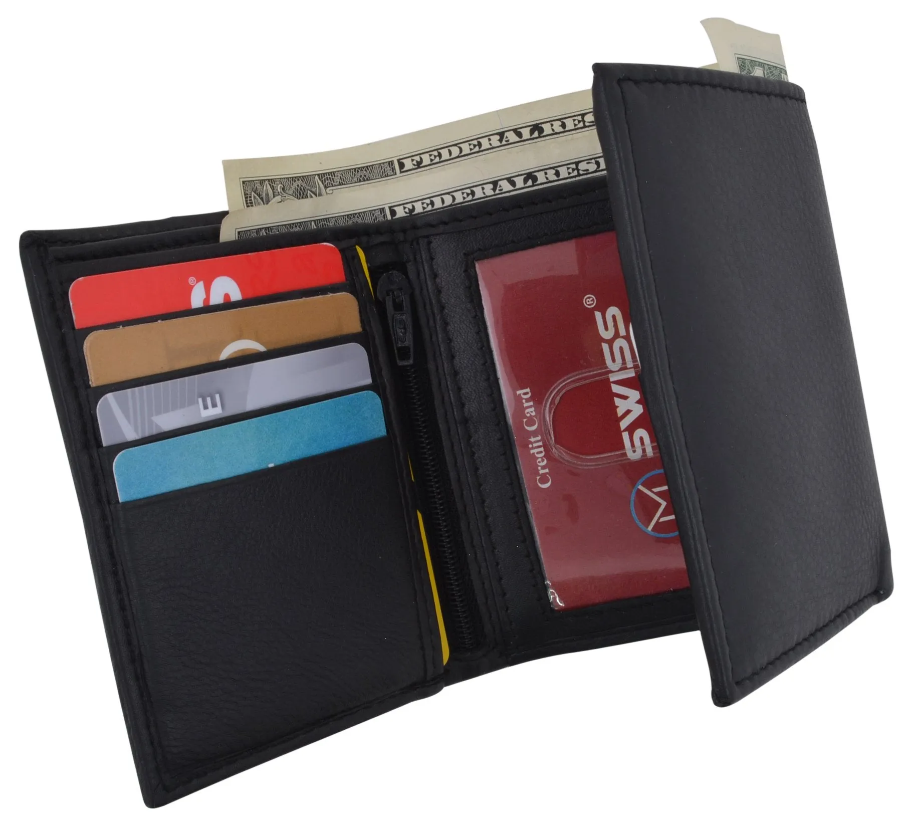 RFID Blocking Mens Trifold Wallet W/Removable Credit Card ID Holder RFIDCN1955