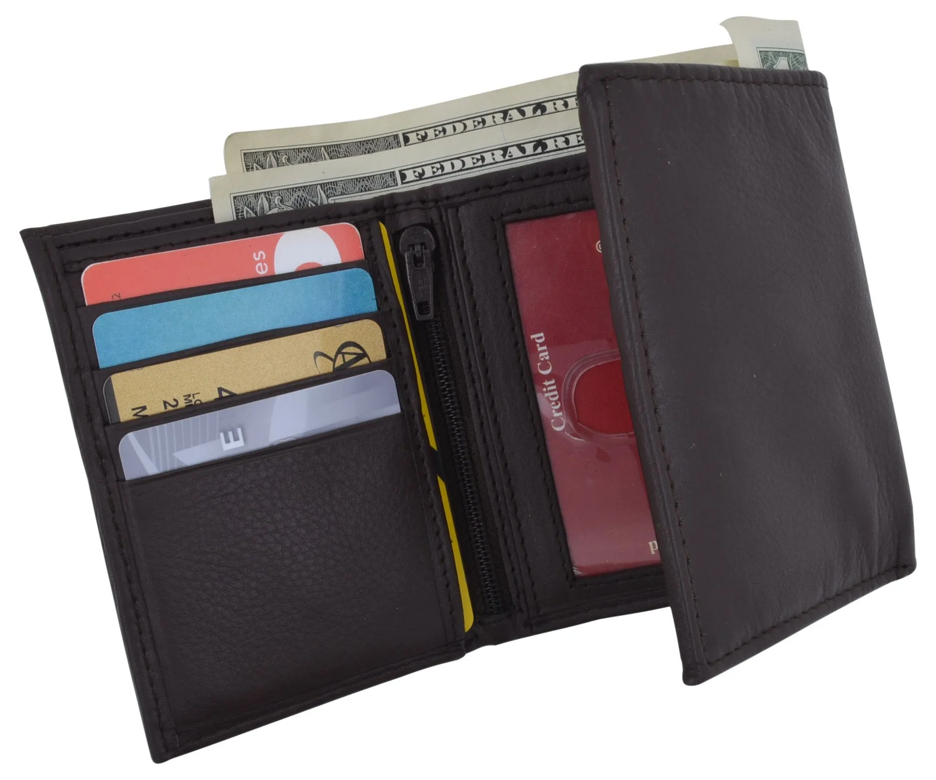 RFID Blocking Mens Trifold Wallet W/Removable Credit Card ID Holder RFIDCN1955