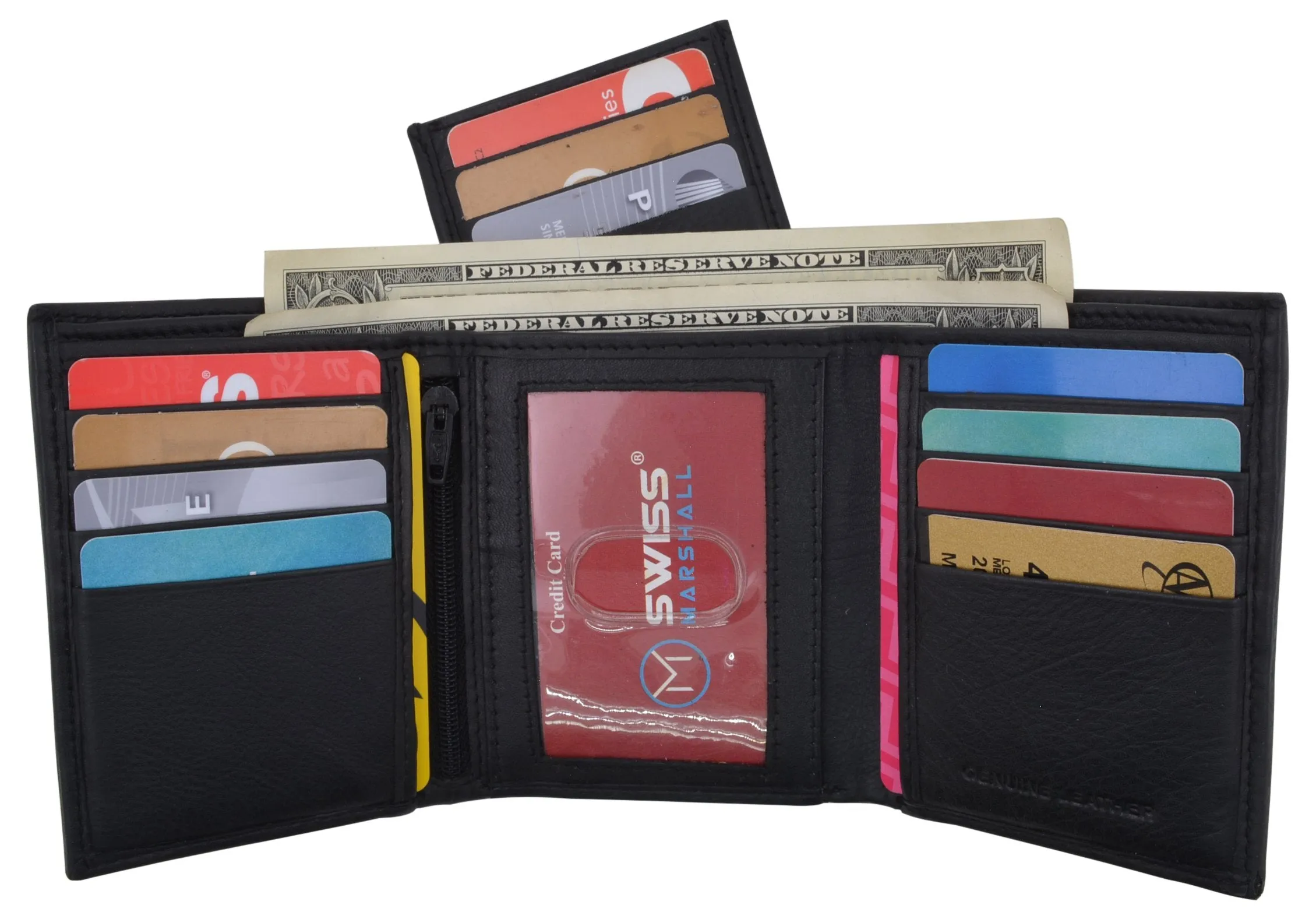 RFID Blocking Mens Trifold Wallet W/Removable Credit Card ID Holder RFIDCN1955