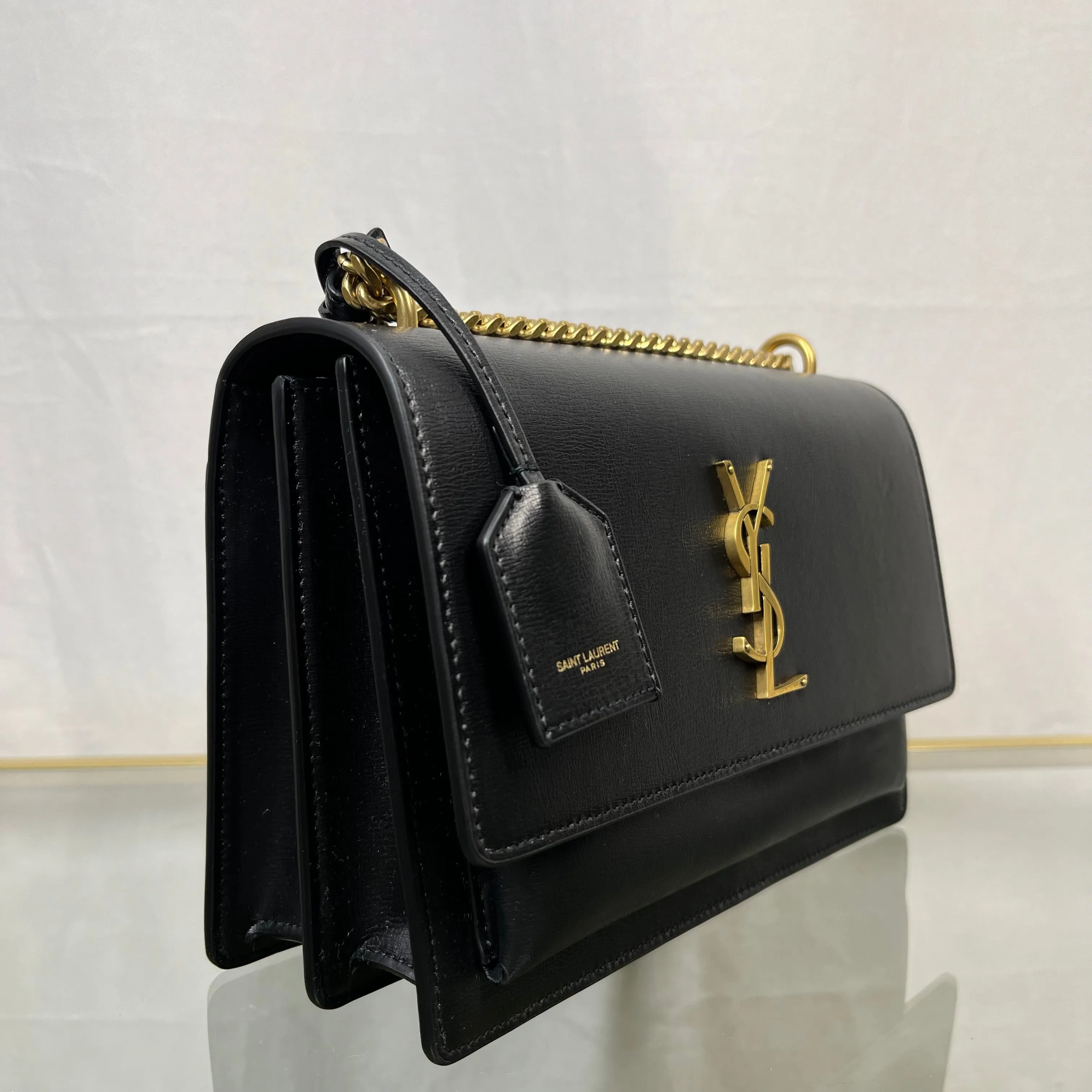 SAINT LAURENT Sunset Medium Black Crossbody