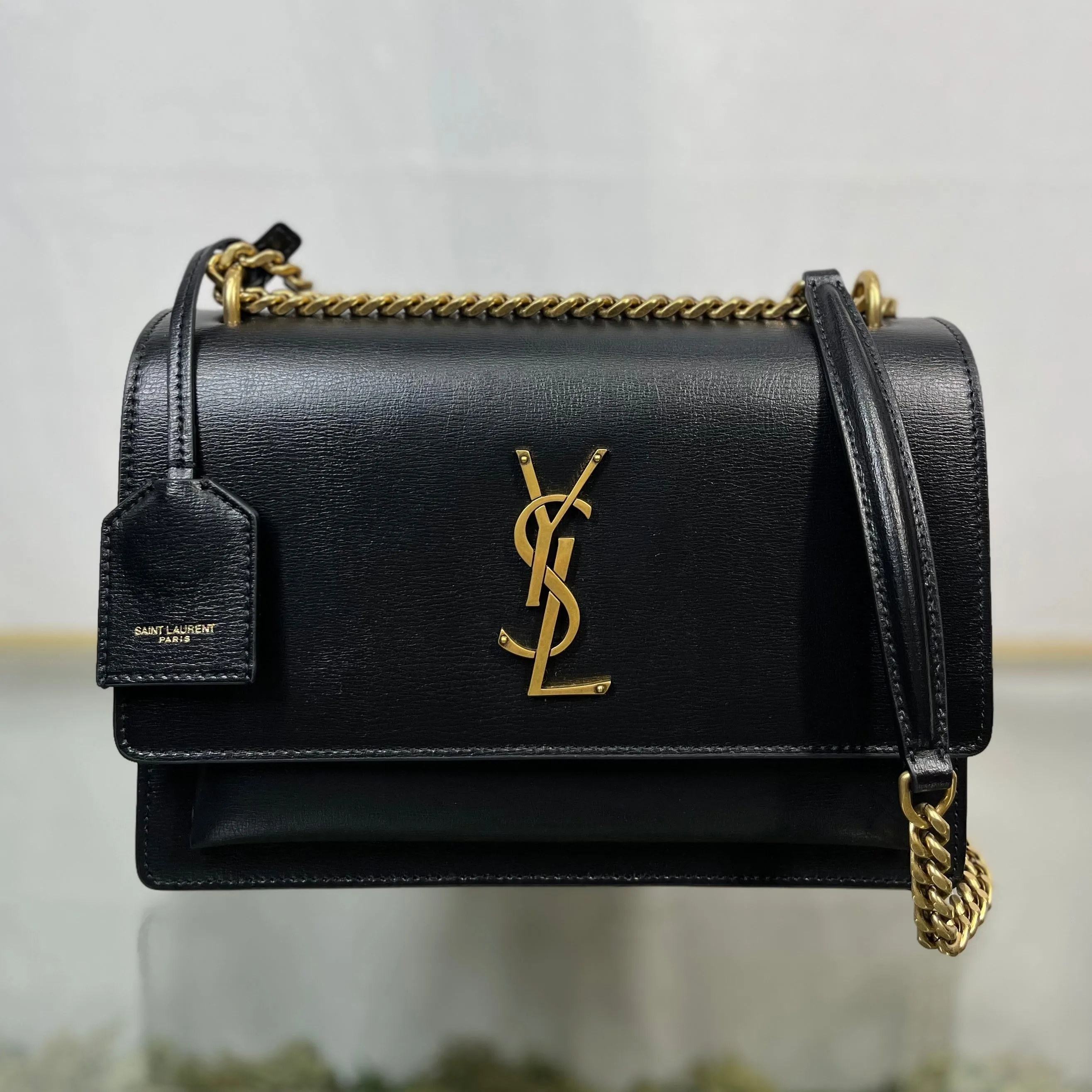 SAINT LAURENT Sunset Medium Black Crossbody