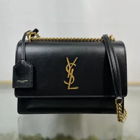 SAINT LAURENT Sunset Medium Black Crossbody