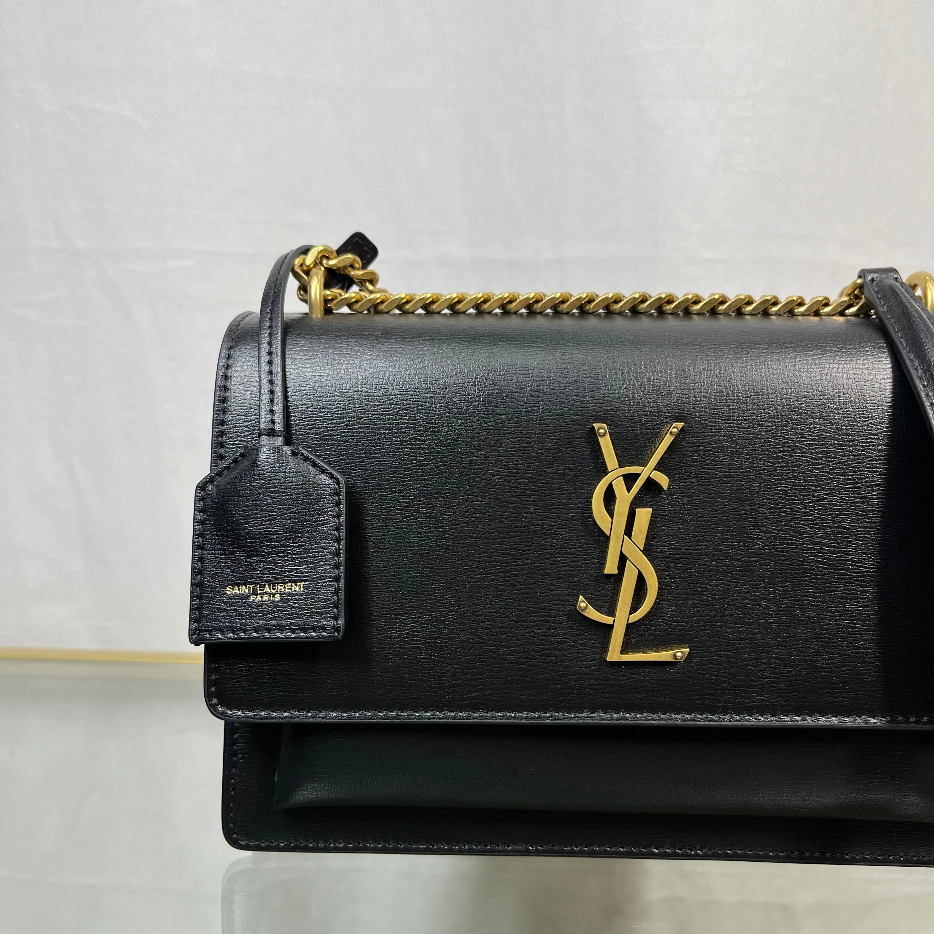 SAINT LAURENT Sunset Medium Black Crossbody