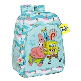 School Bag Spongebob Stay positive Blue White (33 x 42 x 14 cm)