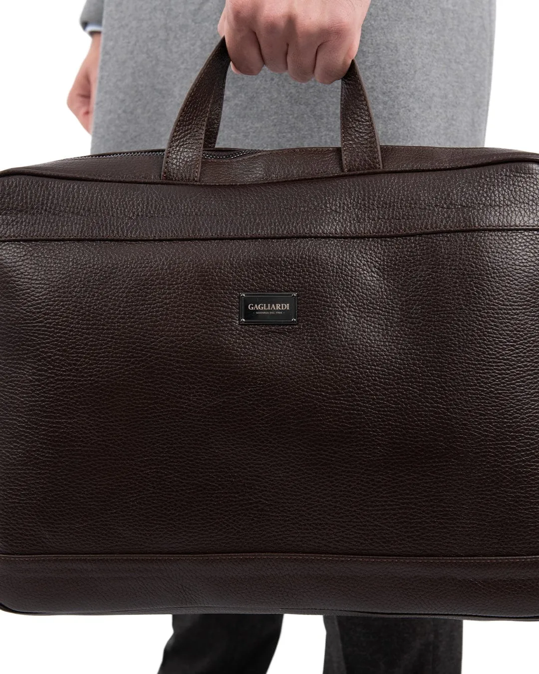 Scotch Grain Leather Brown Briefcase