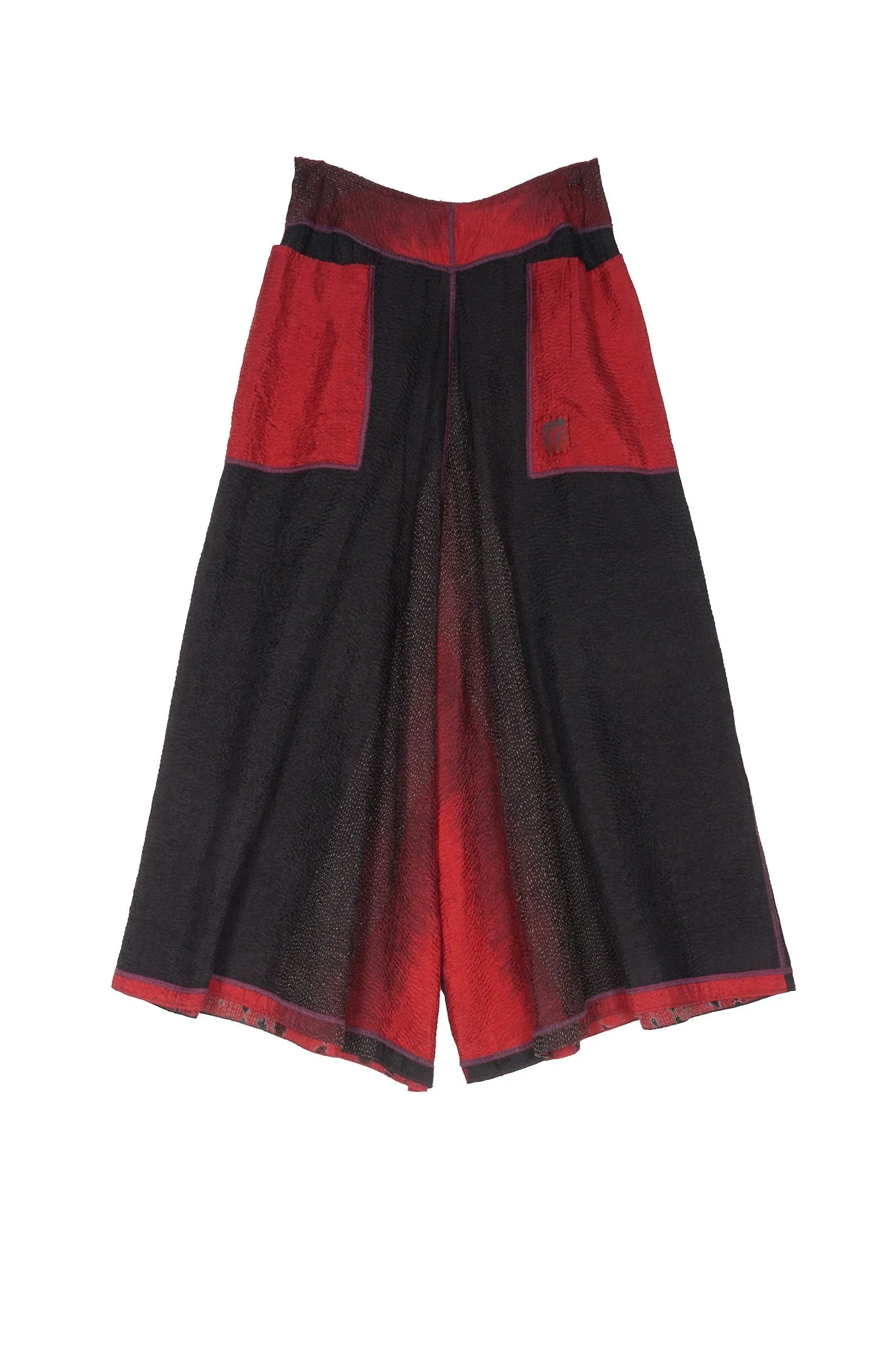 SERPENT PRINT KANTHA WIDE LEG PANTS - sp2623-red -