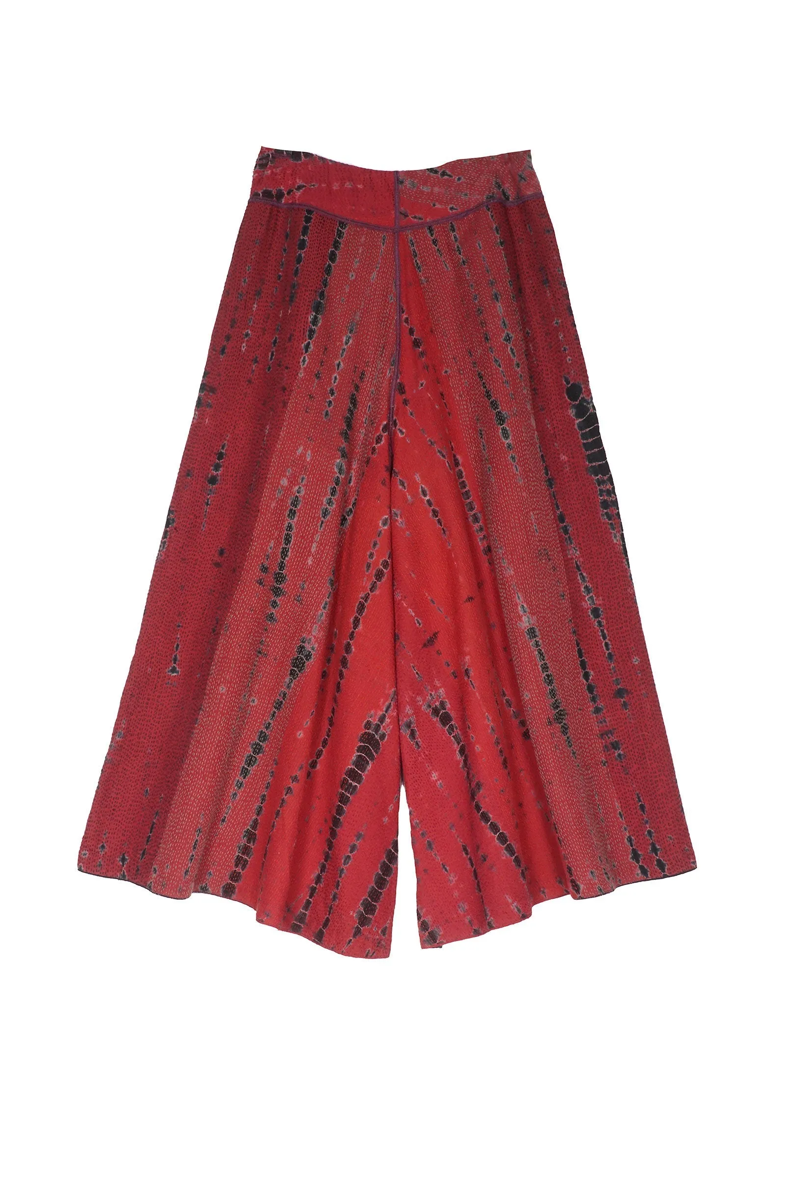 SERPENT PRINT KANTHA WIDE LEG PANTS - sp2623-red -