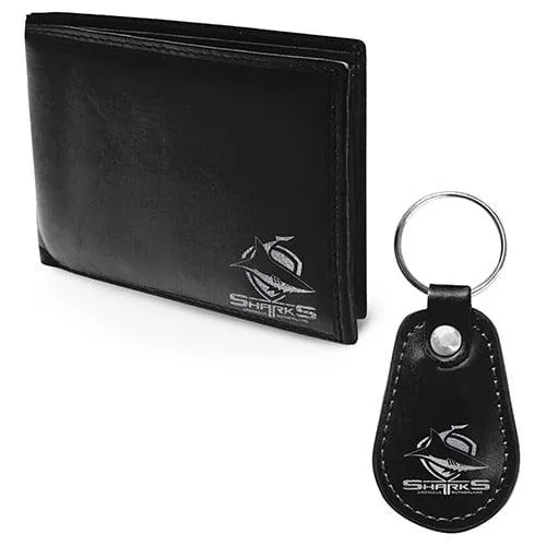 Sharks Leather Wallet & Keyring