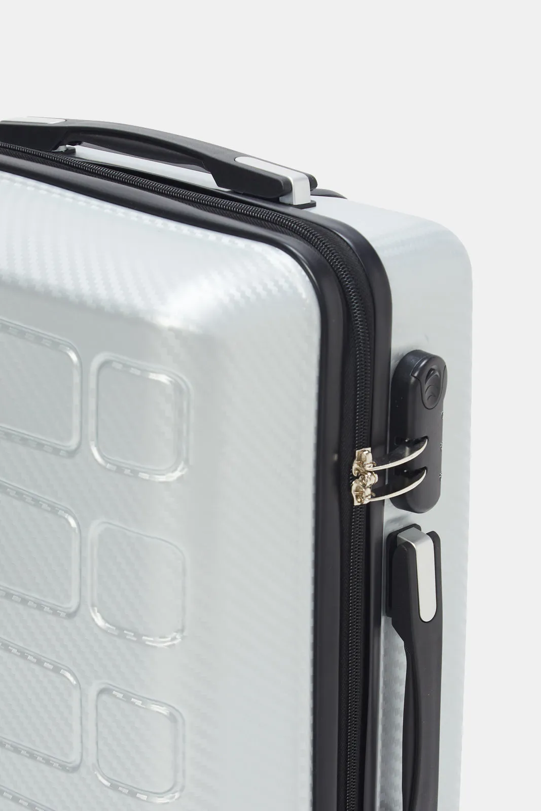 Silver Textured Trolley Luggage Trolley (20 Inch)