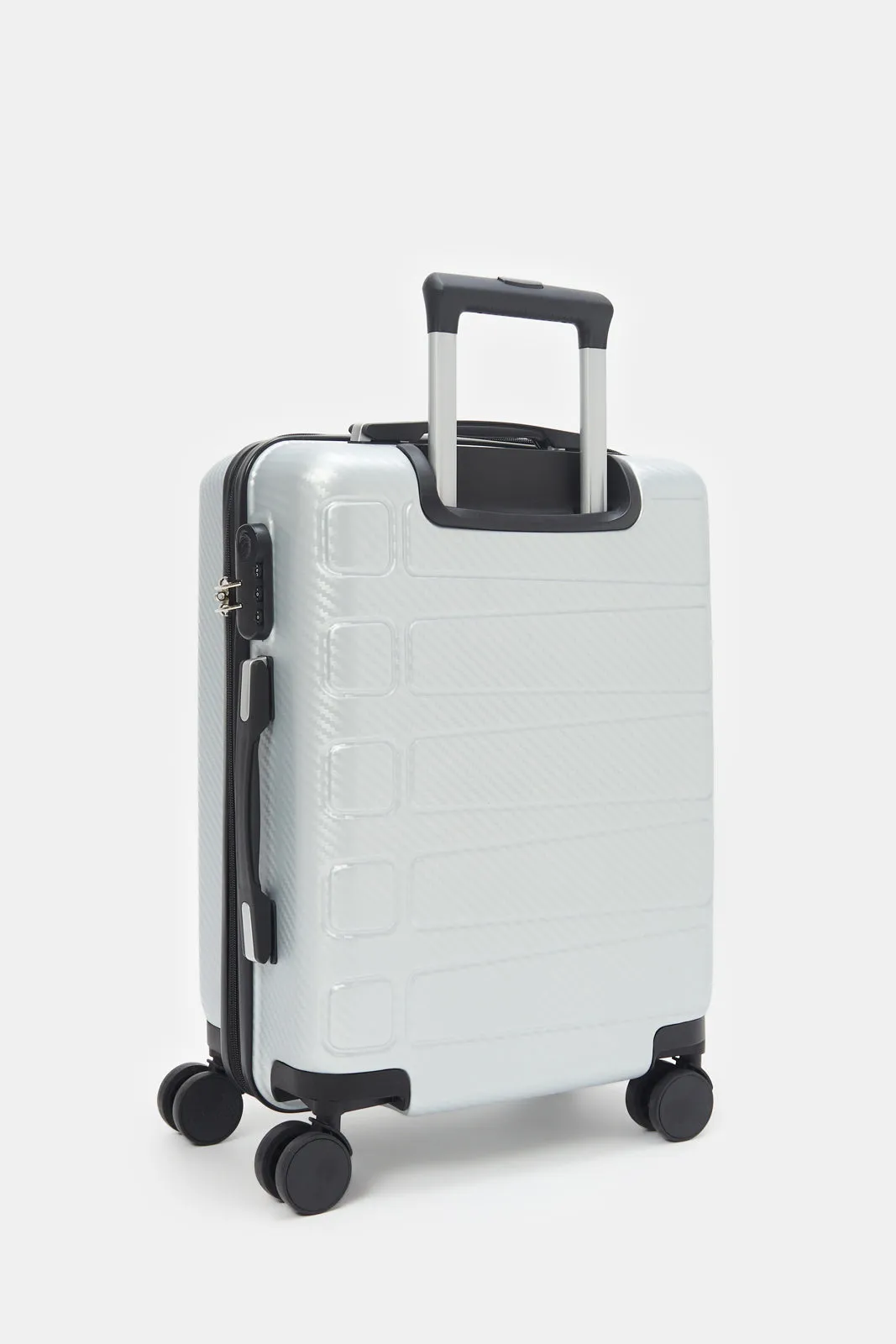 Silver Textured Trolley Luggage Trolley (20 Inch)