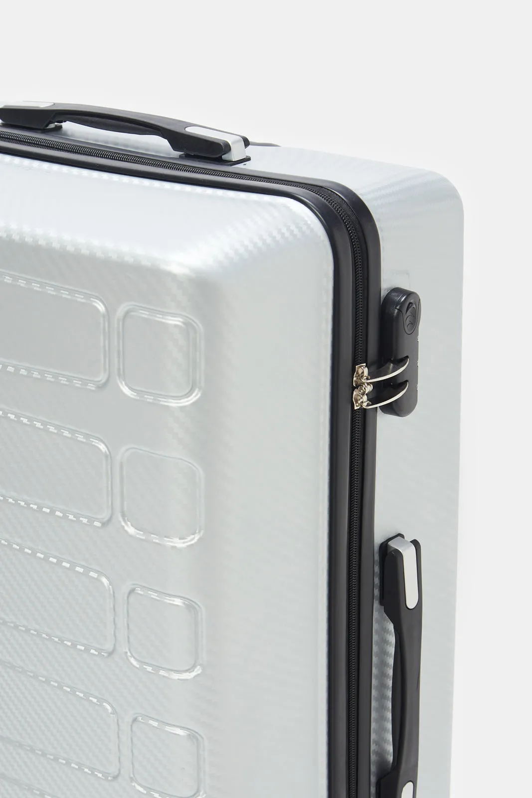 Silver Textured Trolley Luggage Trolley (24 Inch)