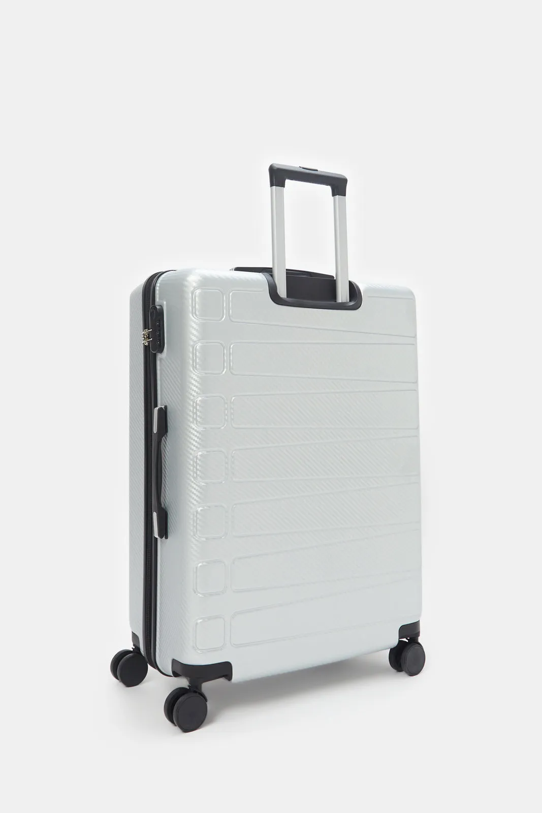 Silver Textured Trolley Luggage Trolley (24 Inch)