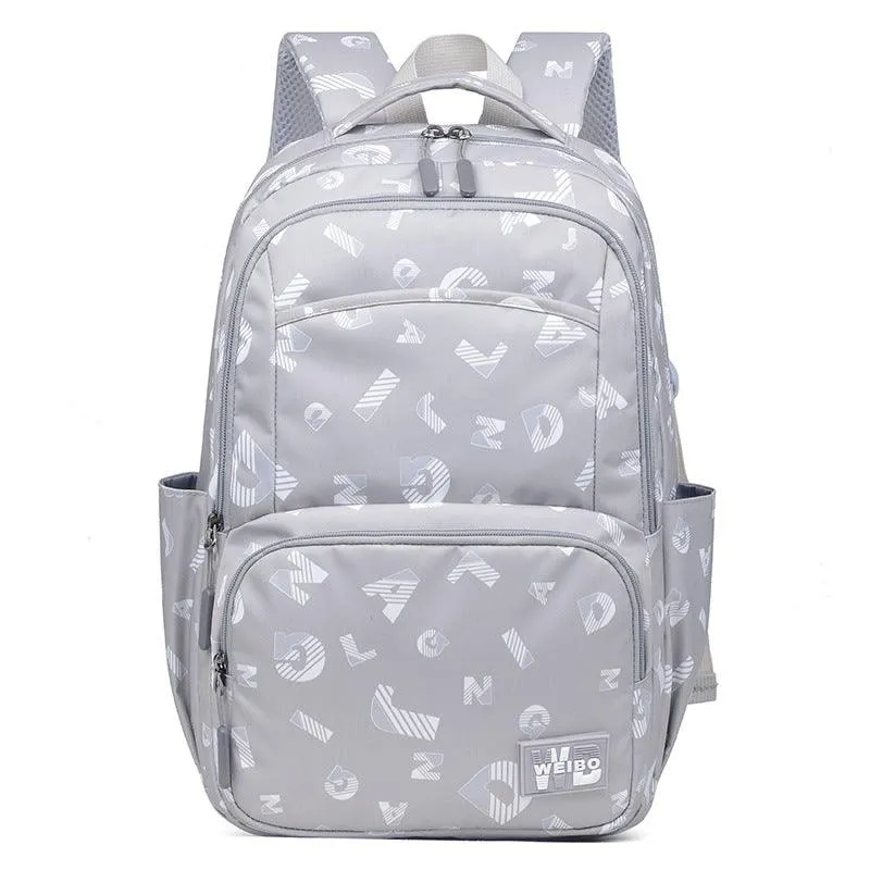 Simple Printed Junior High School Student Schoolbag