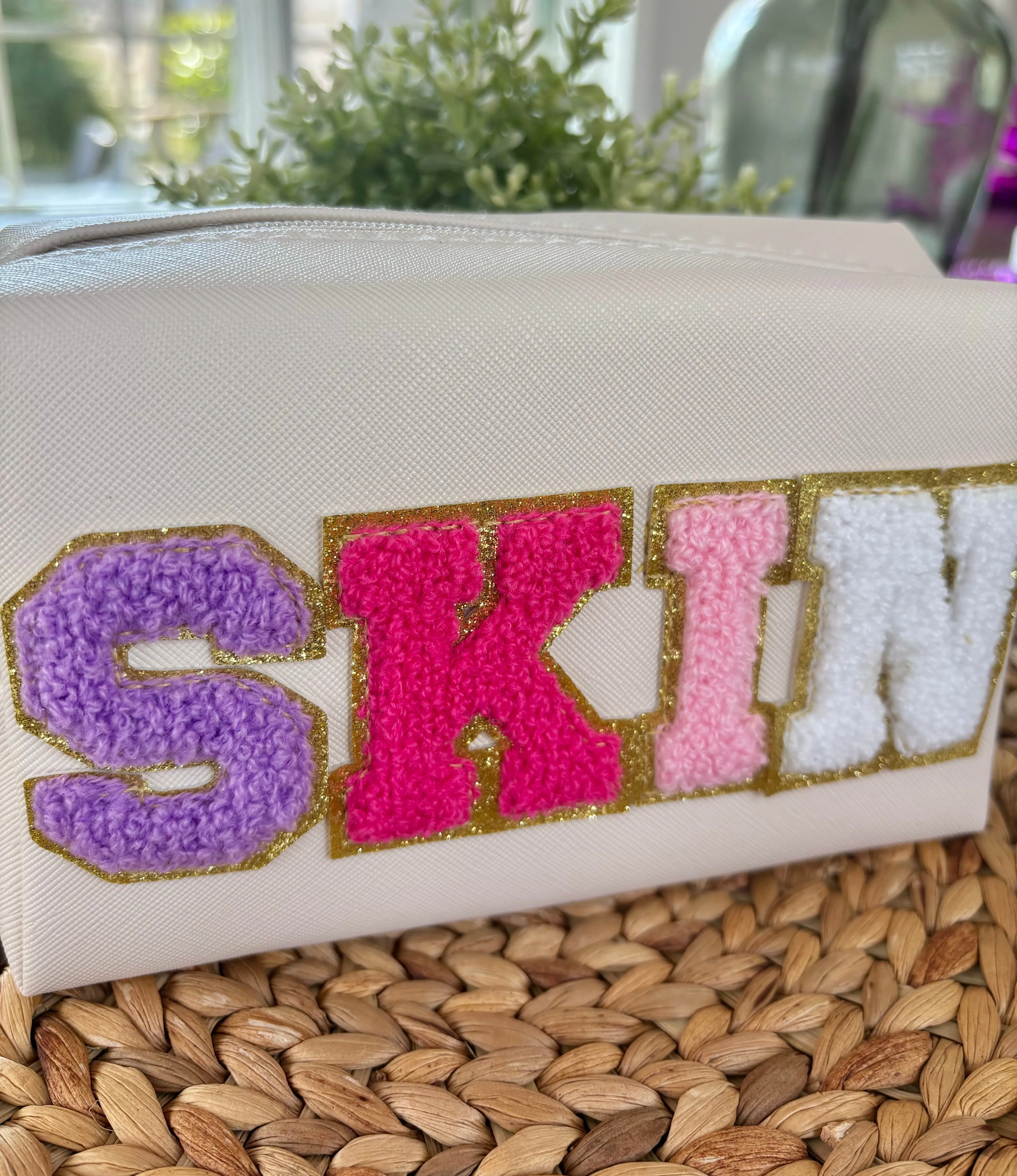 SKIN Chenille Patch Cosmetic/Travel Bag