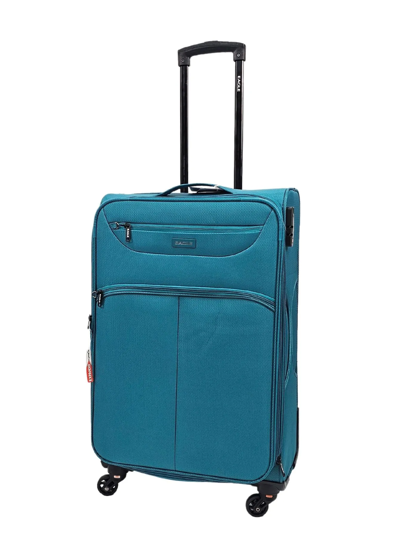 Soft Case Suitcase 4 Wheels Cabin Check In Hand Luggage Trolley Pin Combination Zipped Compartments