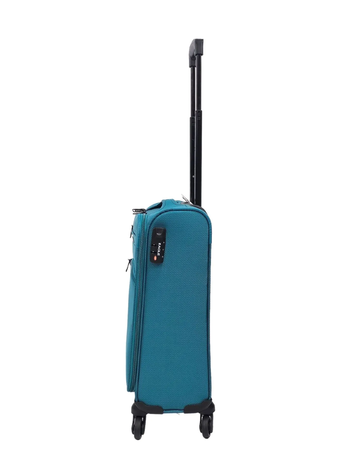 Soft Case Suitcase 4 Wheels Cabin Check In Hand Luggage Trolley Pin Combination Zipped Compartments