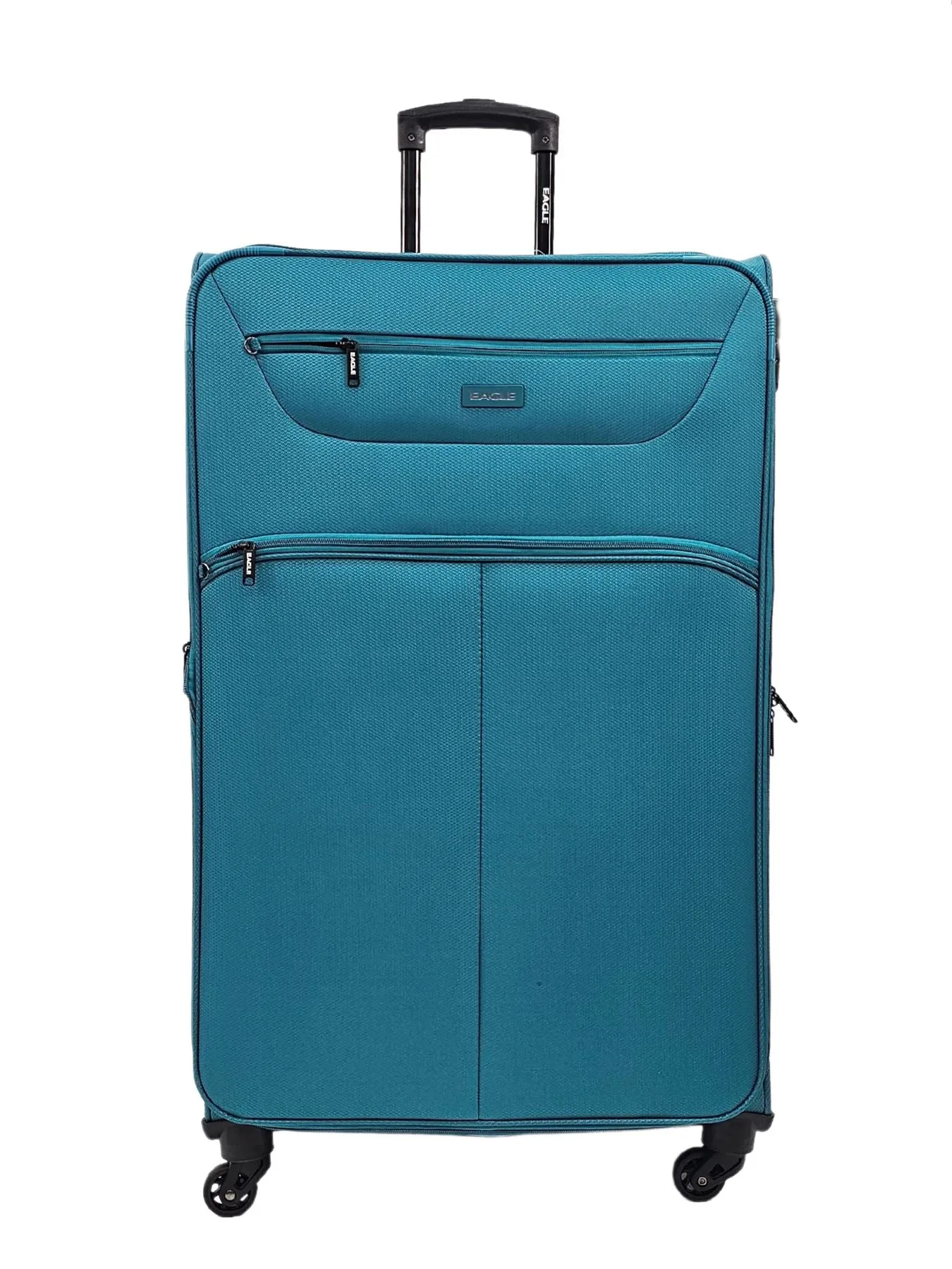 Soft Case Suitcase 4 Wheels Cabin Check In Hand Luggage Trolley Pin Combination Zipped Compartments