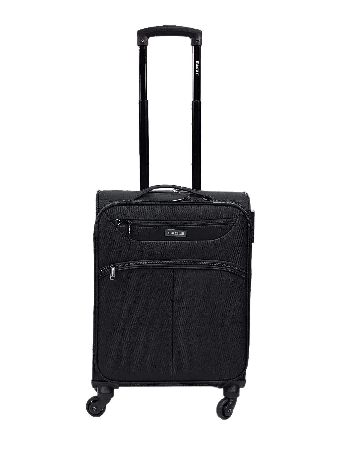 Soft Case Suitcase 4 Wheels Cabin Check In Hand Luggage Trolley Pin Combination Zipped Compartments