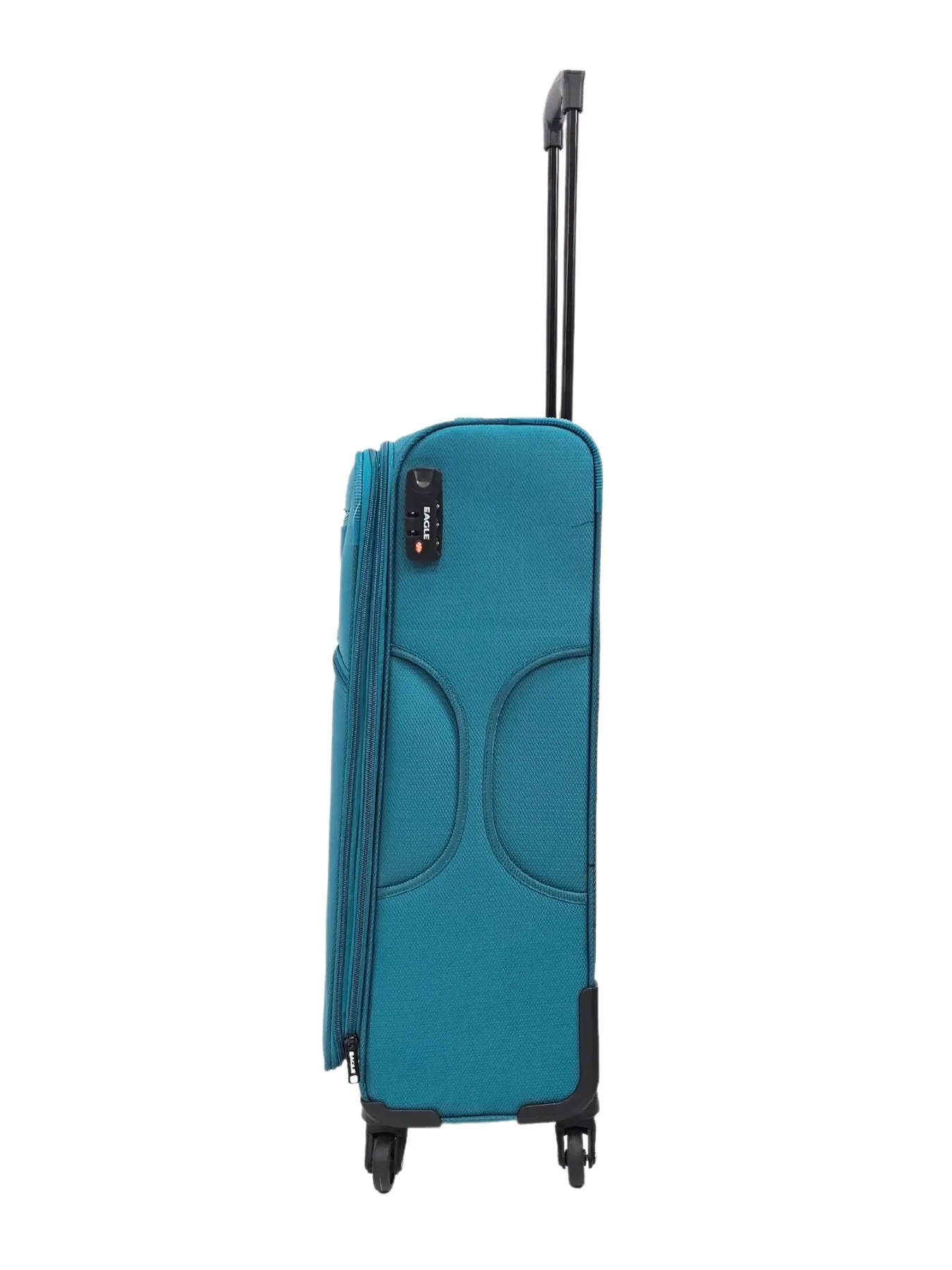 Soft Case Suitcase 4 Wheels Cabin Check In Hand Luggage Trolley Pin Combination Zipped Compartments