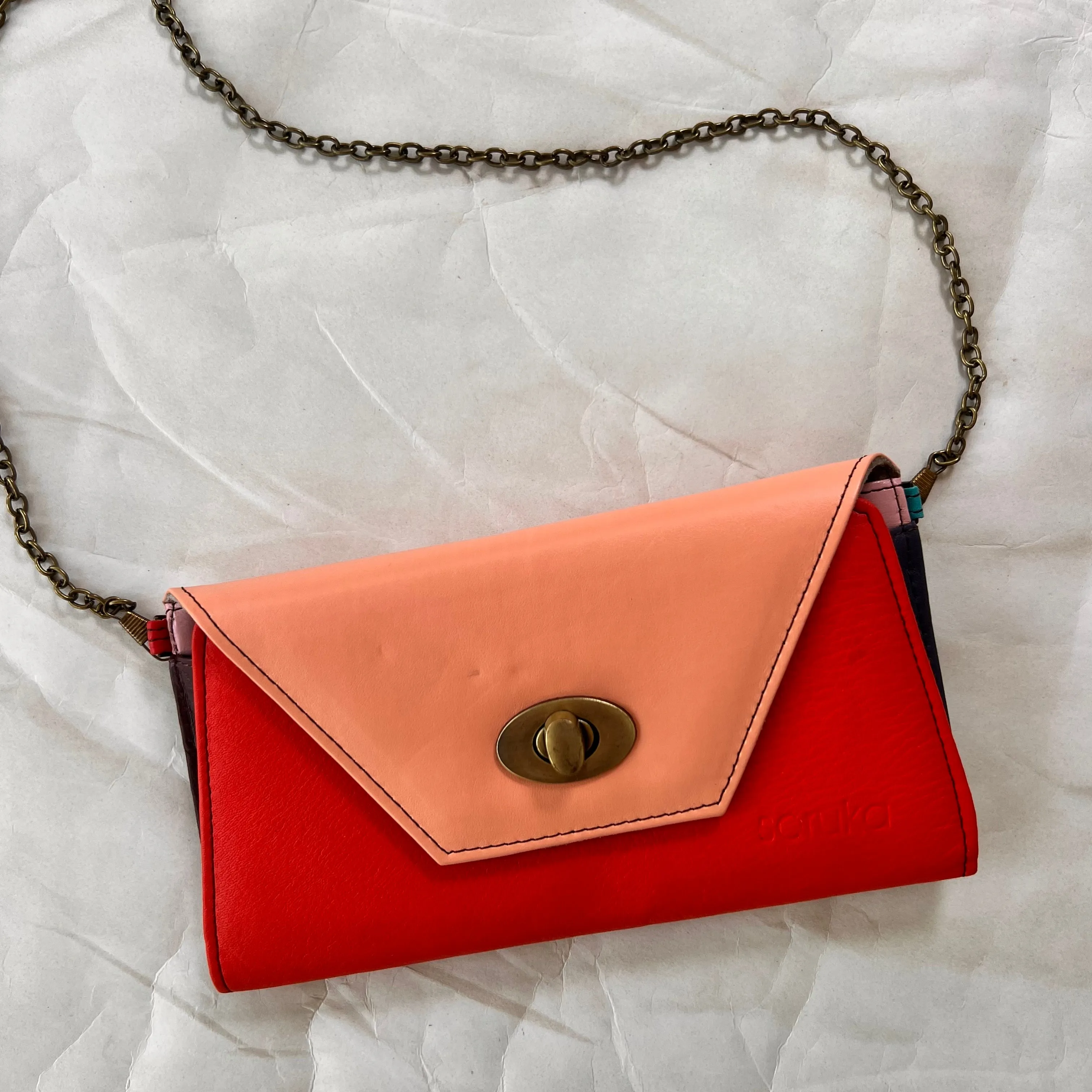 Soruka - Secret Clutch, Peach & Red