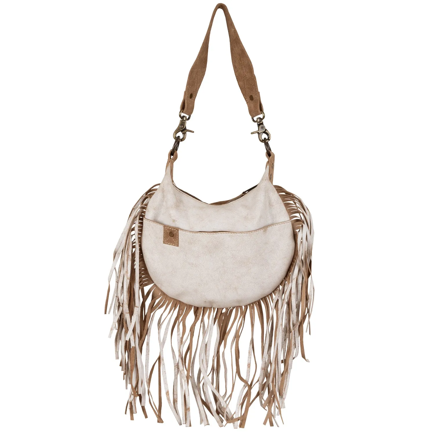 STS Ranchwear Womens Cremello Nellie Fringe White/Tan Leather Handbag Bag