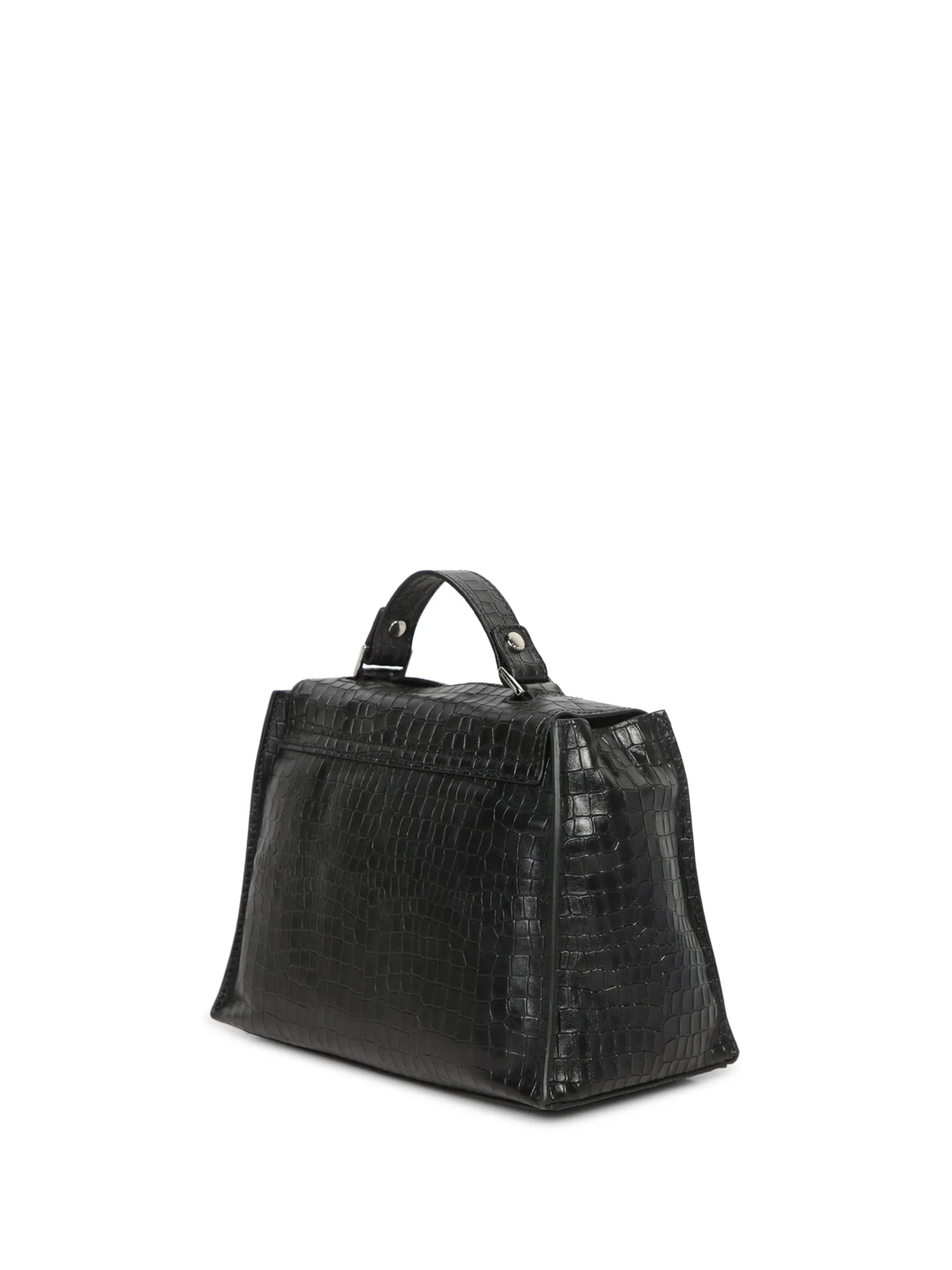 Sveva Crocodile Black Bag